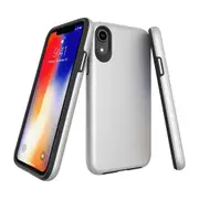 For iPhone XR Case, Armor Silver Shockproof Protective Durable Slim Phone Cover
