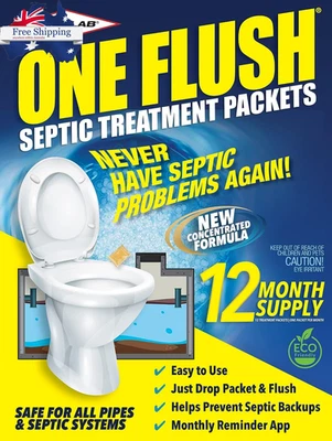 Septic Tank Treatment - 1 Year Supply of Septic Treatment- Dissolvable Septic Ta