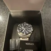NEW CITIZEN ECO DRIVE BRYCEN CHRONOGRAPH TITANIUM PERPETUAL CAL WATCH BL5558-58L
