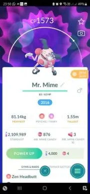 Mr. Mime ( Caught In 2016 ) Pokemon Trade Go