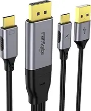 [fairikabe] DisplayPort to USB C Cable 4K 60Hz, 6.6ft Unidirectional DisplayPort Source to USB-C for Touchable Portable Monitor, Nreal Air/Xreal Air, USB-C Monitor, Projector etc.