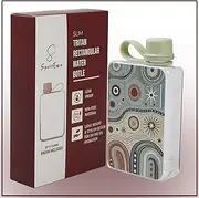 Flat Water Bottle 500ml – BPA-Free, Eco-Friendly, Leak-Proof, With Cleaning Brush, Portable Reusable Bottle with Indigenous Art, Ideal for Travel, School, Work, and All Ages (Australia Inspired)