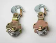 2xWire Rope Pulley Block 2Ton Swivel Eye Hoist Hook Snatch Block Sheive Anodized