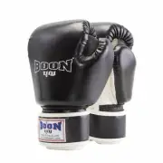 NEW Boon Black/White Kids PU Velcro Boxing Training/Sparring