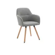 Milan dining chair in fabric and solid timber legs - Grey