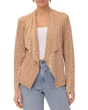 Bagatelle Faux Suede Drape Jacket