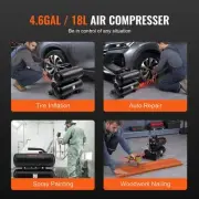 Portable Oil Free Air Compressor 18L 90 PSI Compact Lightweight Quiet