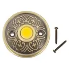 Sturdy Iron Doorbell Push Button with LED Light Weatherproof Bronze Finish