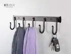 Decorative Wrought Iron 5 Hooks Coat and Hat Rack | Wall Mount Entry Multi Hook