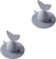 Cabilock Pcs Material Sink Plug Grey Fishtail Kitchen Bathroom Drain Cover Adorable Design Easy to Use