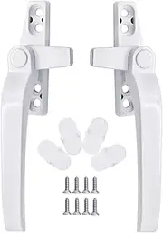 Universal Right/Left Hand Window Handle Replacement With Security Locks - 2 PCS White Double Glazing Aluminum Handles for UPVC Windows