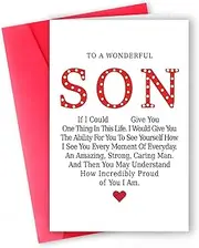 Birthday Card for Son - Heartfelt from Dad, Mom & Parents to a Wonderful Son