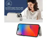 Case for Iphone 15,Pu Leather Wallet Case RFID Blocking Credit Card Slots Kickstand Phone Case-White