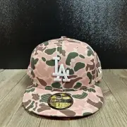 Los Angeles Dodgers Hat Cap Mens 7 5/8 Duck Camo Brown Green New Era MLB NEW