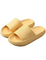 Pillow Slides Sandals Non-Slip Ultra Soft Slippers Cloud Shower EVA Home Shoes, Yellow, 42/43