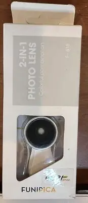 Funipica 2 in 1 Photo Lens Kit Super Wide Macro for Mobil Phone White