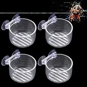 4 Pcs Jumping Spider Feeding Dish Water Bowl with Suction Cup for Jumping Spider Tarantula Millipede Small Reptiles