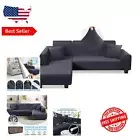 Stylish Stretchable Sectional Slipcovers - L Shape Sofa Covers with Pillows