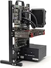 Open Air ITX Case, ITX Computer Case, DIY ITX PC Case, Open Aluminum Frame Chassis Compatible with ITX Motherboards and 17x17/17x19 Motherboards, and Water Cooling Chassis