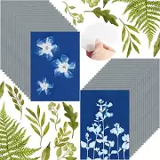 32 Pcs Cyanotype Paper Kit Sun Print Paper A5 Art With 1 Plastic