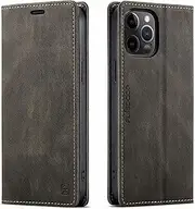 Case Leather Wallet Book Flip Folio Stand View Cover for iPhone 13/13 Mini/13 Pro/13 Pro Max, with Card Holder with Magnetic Closure (Color : Brown, Size : 13pro 6.1")