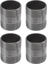 X AUTOHAUX 304 Stainless Steel Pipe Fittings 1.2" BSPT Nipple Cast Pipe Coupling Adapter 1.89" 4 Pcs