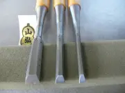 Japanese Vintage Chisel set of 3 Yamahiro Nomi Carpentry tools Echigo Sanjo