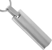 KETIME 316L Stainless Steel Rectangle Bar Cremation Urn Necklace for Ashes Engravable Jewelry