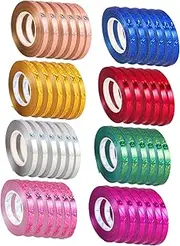 GANAZONO 48 Rolls Wide Metallic Curling Ribbon for Present Wrapping Balloon String Floral Bouquets Vibrant Colors Durable Material for Weddings Birthdays Christmas and Celebrations