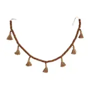 Brown Wood Beads with Tassel 60" String Christmas Garland