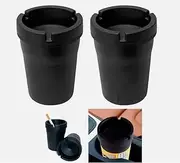 2x Jumbo Ashtray Butt Bucket,Black Cigarette Tobacco Holder Ash Container