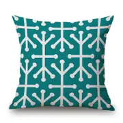 Blue-Green & White Decorative Throw Cushion Cover Pillow Cover Pillow Case for Sofa Couch Bed Chair Living Room Bedroom 80474