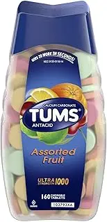 Tums Antacid/Calcium Supplement Tablets, Ultra 1000, Assorted Fruit, Value Size 160-Count (Pack of 4)