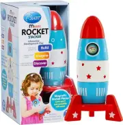 Wooden Stacker Toy Space Rocket - (6 Magnetic Stacking Pcs) Magnet Building Set