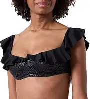 [Pinko] Women's Ivy Top Tecno Jersey Logo Bikini with Ruffles