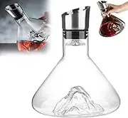 Revella Wine Decanter, Revella Decanter, Crystal Clear Wine Decanter, Wine Decanter with Aerator, Filtering Iceberg Decanter, Wine Decanter Built-in Aerator Pourer (Clear)