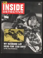 MAG: Inside Detective 1/1958-Crime scene cover-Weed That Bit Back-Marijuana-C...