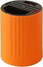 Properly Partitioned Knife Block Set 360 ° Rotation Storage Without Obstruction Kitchen Knives Sets with Block Plastic, Tangerine