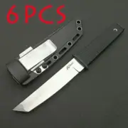 6PCS Cold Steel Outdoor Tactical Hunting Fixed Blade Knife Plastic Handle&Sheath