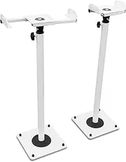 BS16W Metal Speaker Stands/Stands/Height Adjustable with Cable Duct White Pack of 2