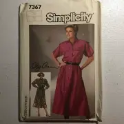 Simplicity Pattern 7367 Size Misses 16 Oleg Cassini Loose Fitting Dress Uncut