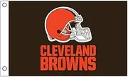 NFL Cleveland Browns 3' x 5' Outdoor Durable Flag with Grommets | Heavy Duty Flag & Banner for Outdoor Garden Patio | Indoor Wall Decor Flag for Room | Works with Flag Poles for Outside House