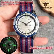 White Steriel Watch Bow Sapphire Glass 20Bar Diver Automatic NH35A Watch For Men