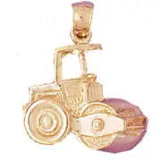 14K Gold Road Roller Pendant