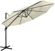 Patio Cantilever Umbrella with Aluminium Pole, Hanging Umbrella, Outdoor Offset Umbrella for Garden Backyard, Sand 3x3 m