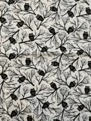 Moda Fabrics Happy H"owl" O Ween Deb Strain Black/White Owls 19552 BTY