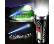 Led Flashlight Super Bright Torch Usb Rechargeable Camp Lamp 4 Modes