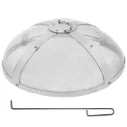 VEVOR Fire Pit Spark Screen Round 27", Reinforced Heavy Duty Steel Metal Cover,