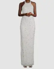 $365 Aidan Mattox Women Beaded Halter Gown Dress Size 4