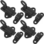 Angoily 4pcs Aluminum Alloy Sliding Door Latch Small Slide Latch Lock Door Lock Mini Security Door Latch for Gate Garage Inside Door